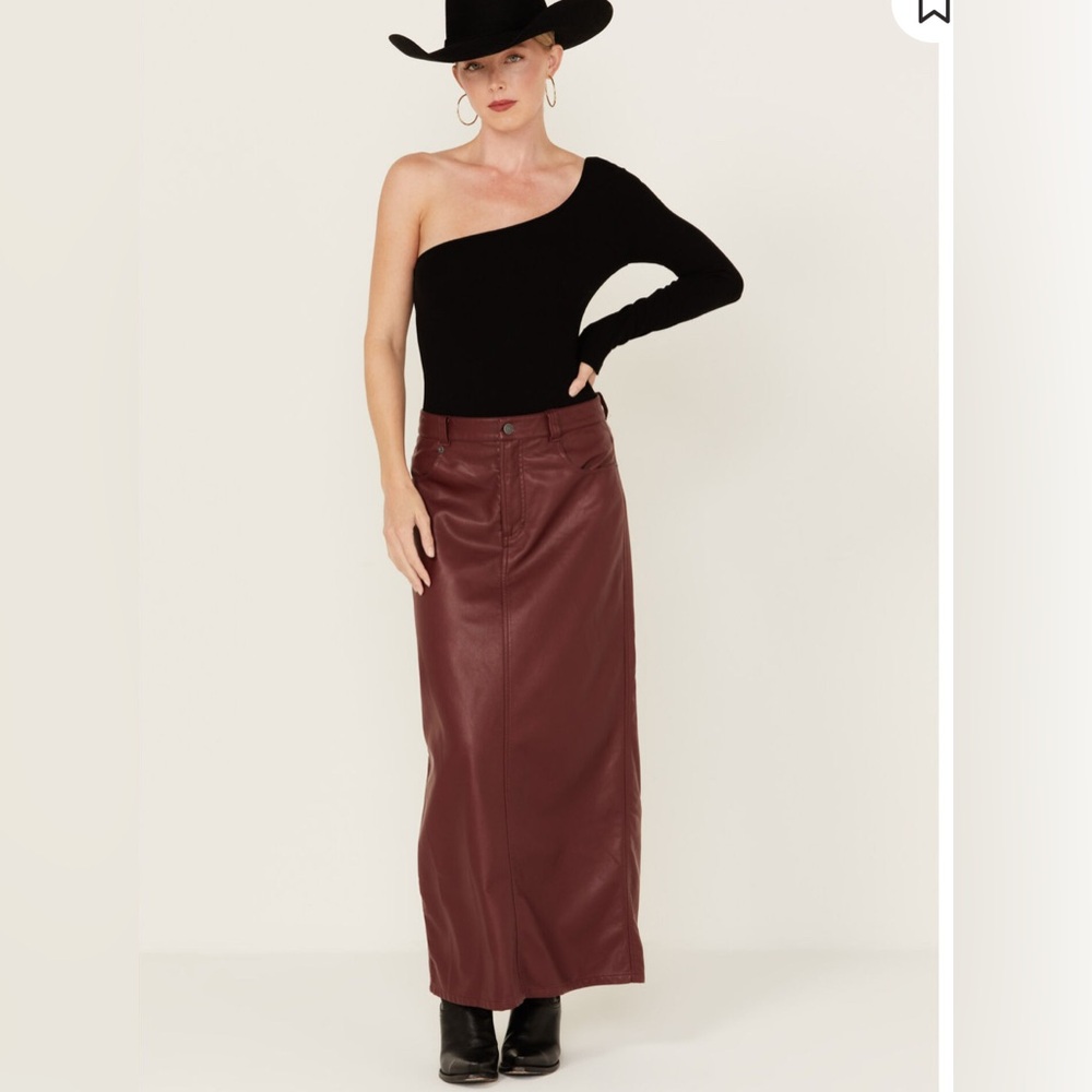 Free People City Slicker Faux Leather Skirt as 0
